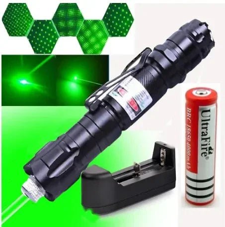 高品質3000mWグリーンレーザーポインター 緑5in1 強力カラス撃退器 