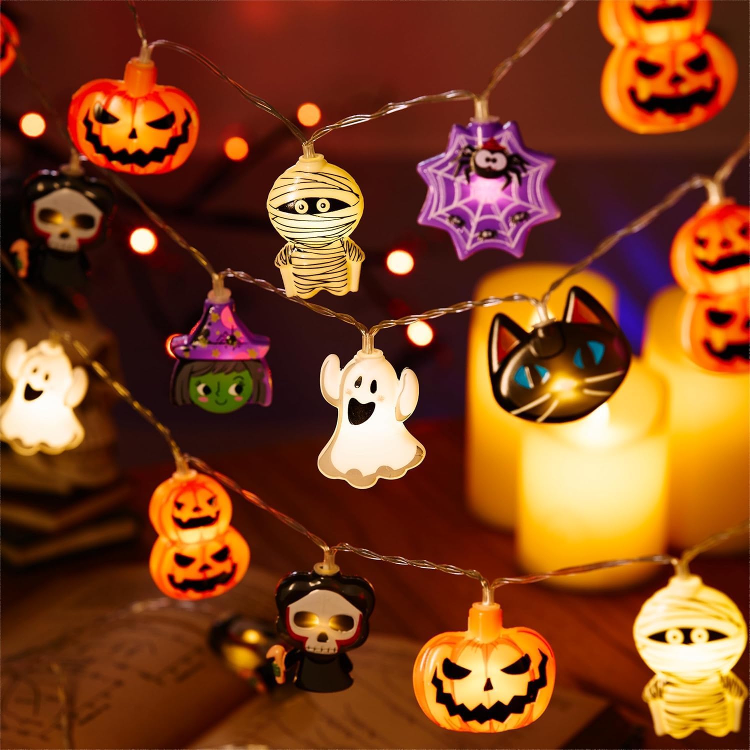 ハロウィン 飾り LEDライト 40球 6メートル パンプキンライト カボチャ