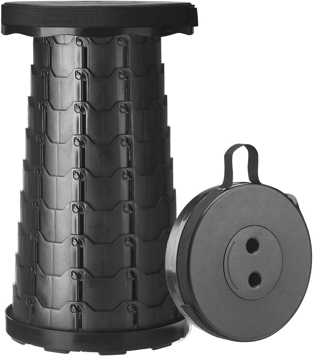 折りたたみ椅子 伸縮式 アウトドアチェア 折り畳み式 キャンプ椅子 キャンプスツール 軽量 防水 持ち手付き 持ち運び便利 1秒開閉可能 耐荷重150KG 釣り/観戦/花火大会/屋内/屋外用（ブラック） - Yolerhome