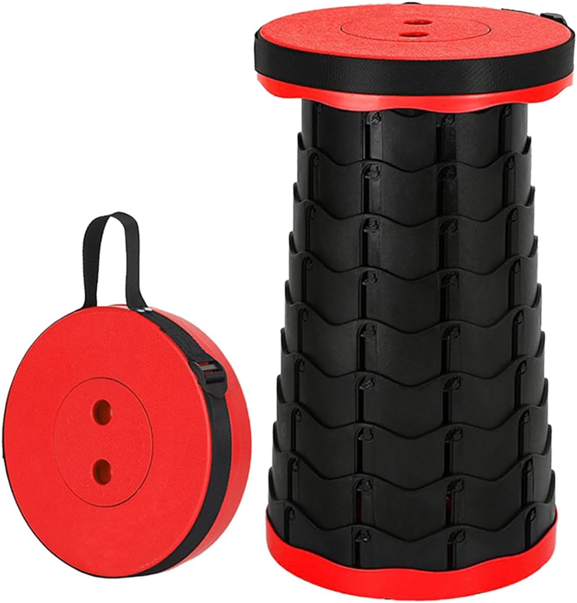 折りたたみ椅子 伸縮式 アウトドアチェア 折り畳み式 キャンプ椅子 キャンプスツール 軽量 防水 持ち手付き 持ち運び便利 1秒開閉可能 耐荷重150KG 釣り/観戦/花火大会/屋内/屋外用（ブラック） - Yolerhome