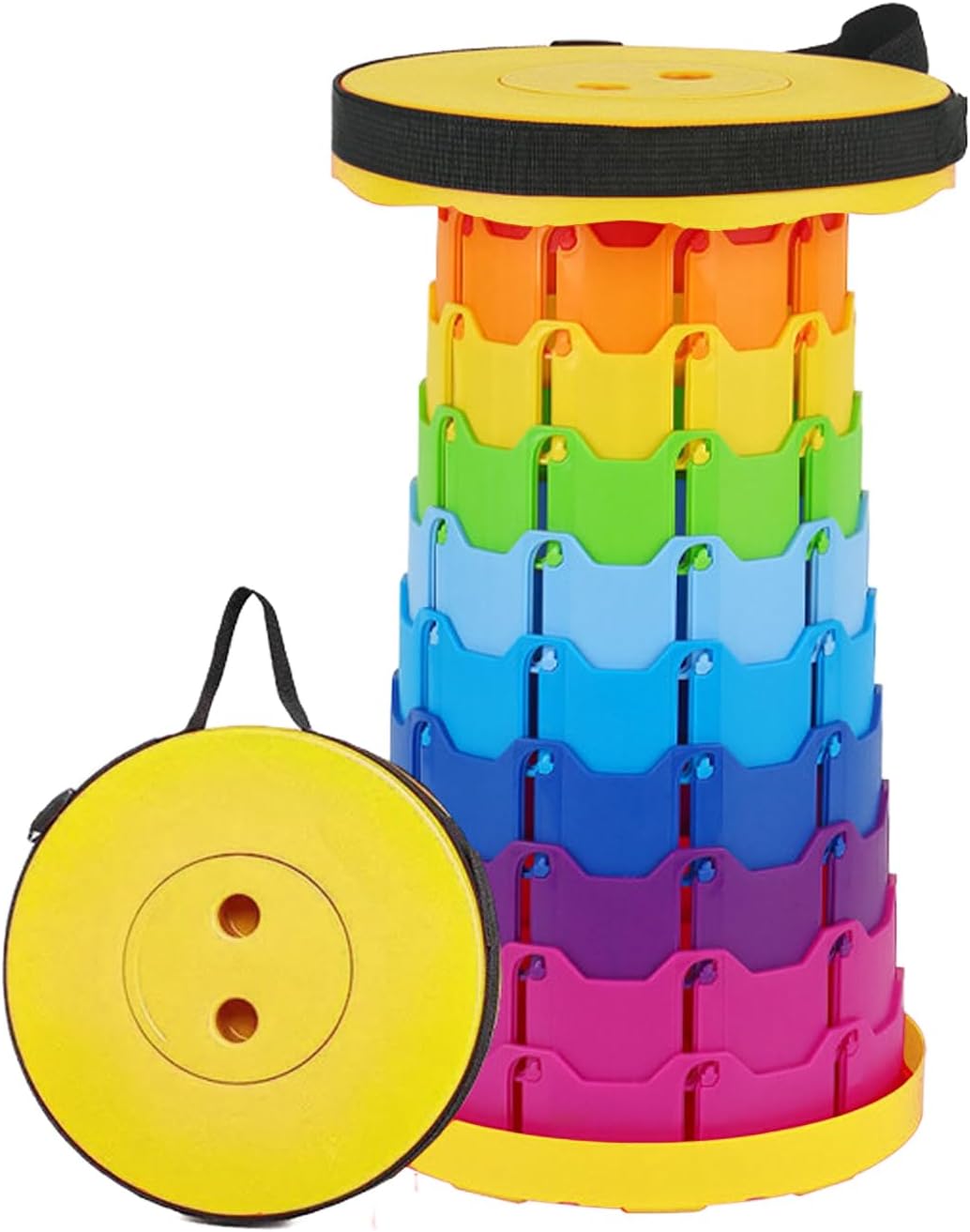 折りたたみ椅子 伸縮式 アウトドアチェア 折り畳み式 キャンプ椅子 キャンプスツール 軽量 防水 持ち手付き 持ち運び便利 1秒開閉可能 耐荷重150KG 釣り/観戦/花火大会/屋内/屋外用（ブラック） - Yolerhome