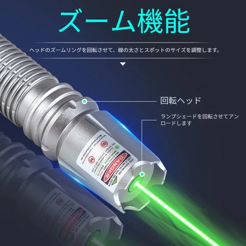 高出力1 wグリーンレーザーライトプレゼン指示棒教練用レーザーポインター建築模型・赤外線レーザー懐中電灯 - Yolerhome