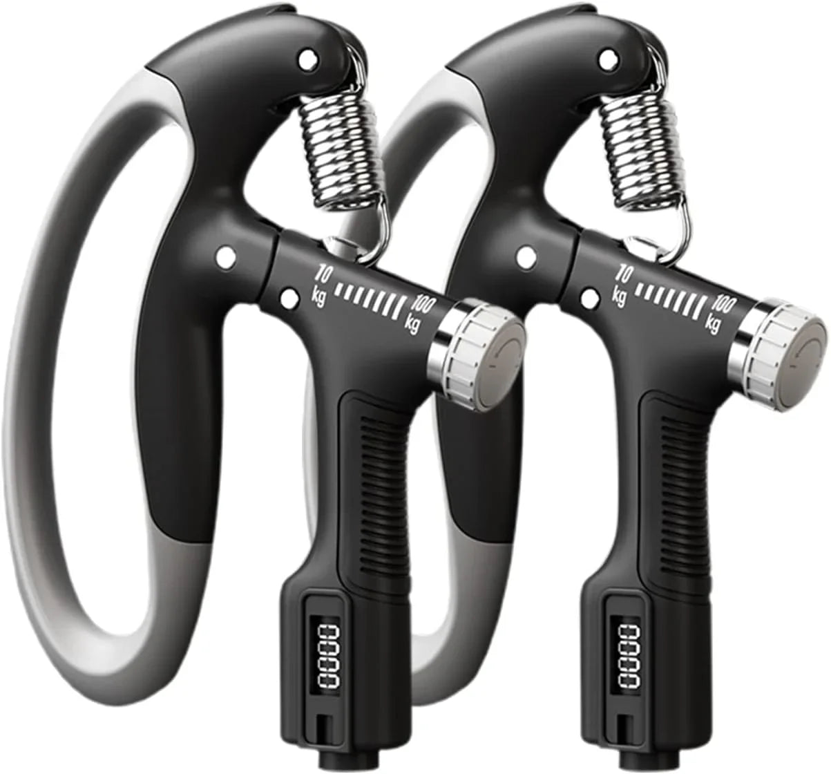 握力増強器 エクササイズ 握力グリッパー カウンター付き 10 - 100kg 負荷調整可能 ハンドグリッパー ストレス解消 リハビリ器具 テニス 野球 握力強化訓練 握りやすい 滑りづらい 男女兼用 ポリプロピレン - Yolerhome