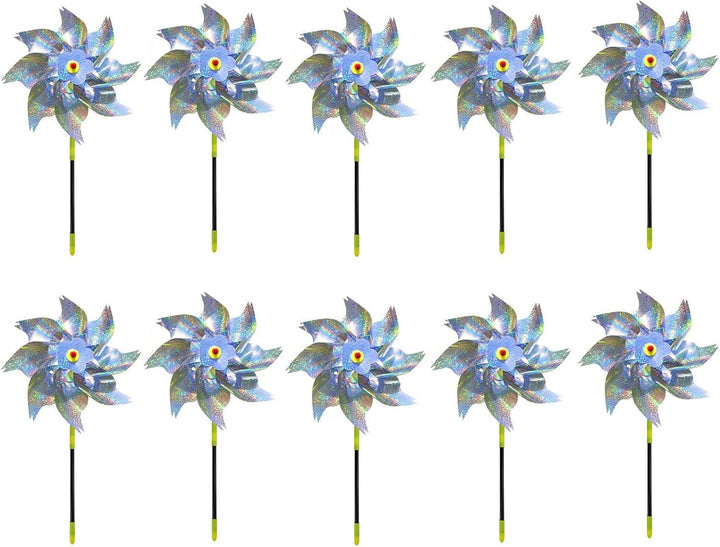 防鳥風車 10個セット 鳥よけ 鳥追い 鳥よけ きらめく風車 庭の装飾用 キラキラ 光る風車 カラスよけ からす撃退 カラスよけグッズ カラス対策 ガーデニンググッズ 鳥対策 風車 レーザー防鳥風車風車 キラキラ 鳥対策 ツバメよけ対策 スズメ 防鳥グッズ 軽くて取付簡単 果樹園 樹園 農作物被害 家庭菜園 畑田んぼ - Yolerhome