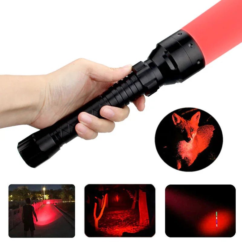 10 W回転ズームT 50赤色光懐中電灯250メートル屋外戦術懐中電灯 - Yolerhome