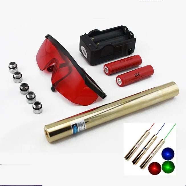 緑/赤/青レーザーポインター 1000mw高出力 防水5in1 格安レーザーポインター販売　マッチ タバコ瞬间燃烧 超高出力レーザー着火 満天の星超強力レーザーポインタさし棒 高性能 - Yolerhome