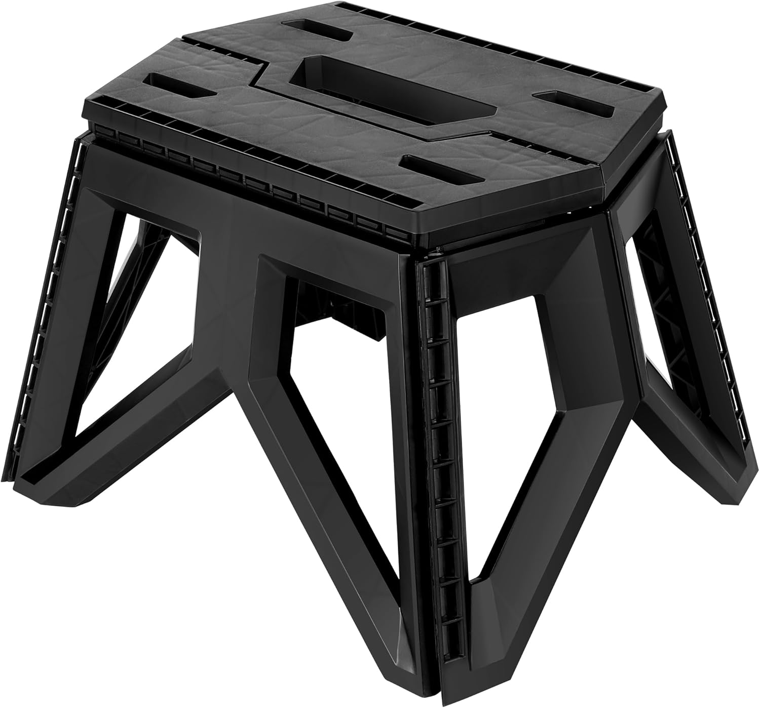 【様様な不整地対応】 踏み台 折りたたみ スツール 耐荷重100kg 強化構造 アウトドアチェア 軽量 コンパクト アウトドア 室内 屋外 洗車 玄関 ブラック - Yolerhome