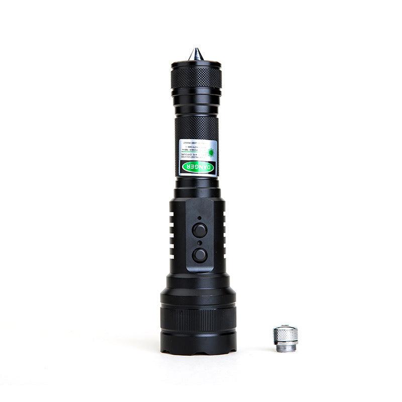 100mw緑色LEDライト付 レーザーポインター200mw 地震災害安全对策レーザー懐中電灯明 野外生存 4段階 高 中 SOS 点滅 高輝度ホワイト レーザーポインター - Yolerhome