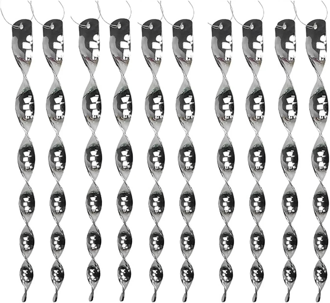 12インチ キツツキ忌避スティック 10セット 装飾スイベル抑止コントロール - パティオプールから鳥を遠ざける 反射ストリップは装飾として家で吊るします(10パック) - Yolerhome