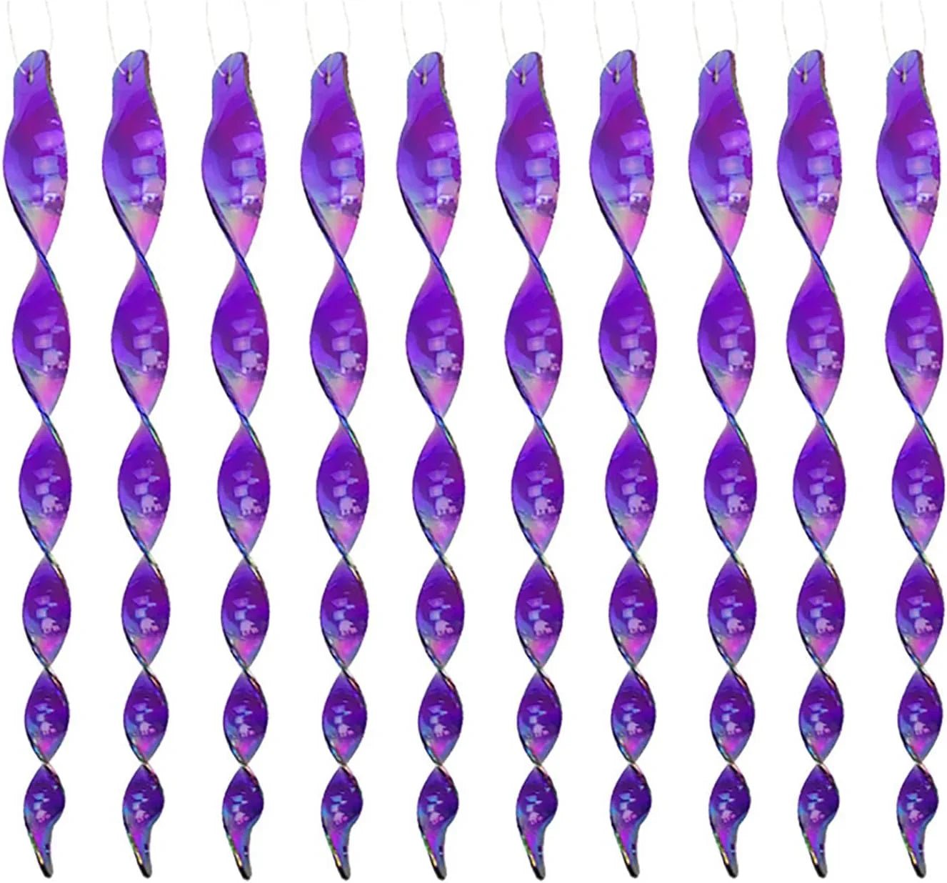 12インチ キツツキ忌避スティック 10セット 装飾スイベル抑止コントロール - パティオプールから鳥を遠ざける 反射ストリップは装飾として家で吊るします(10パック) - Yolerhome