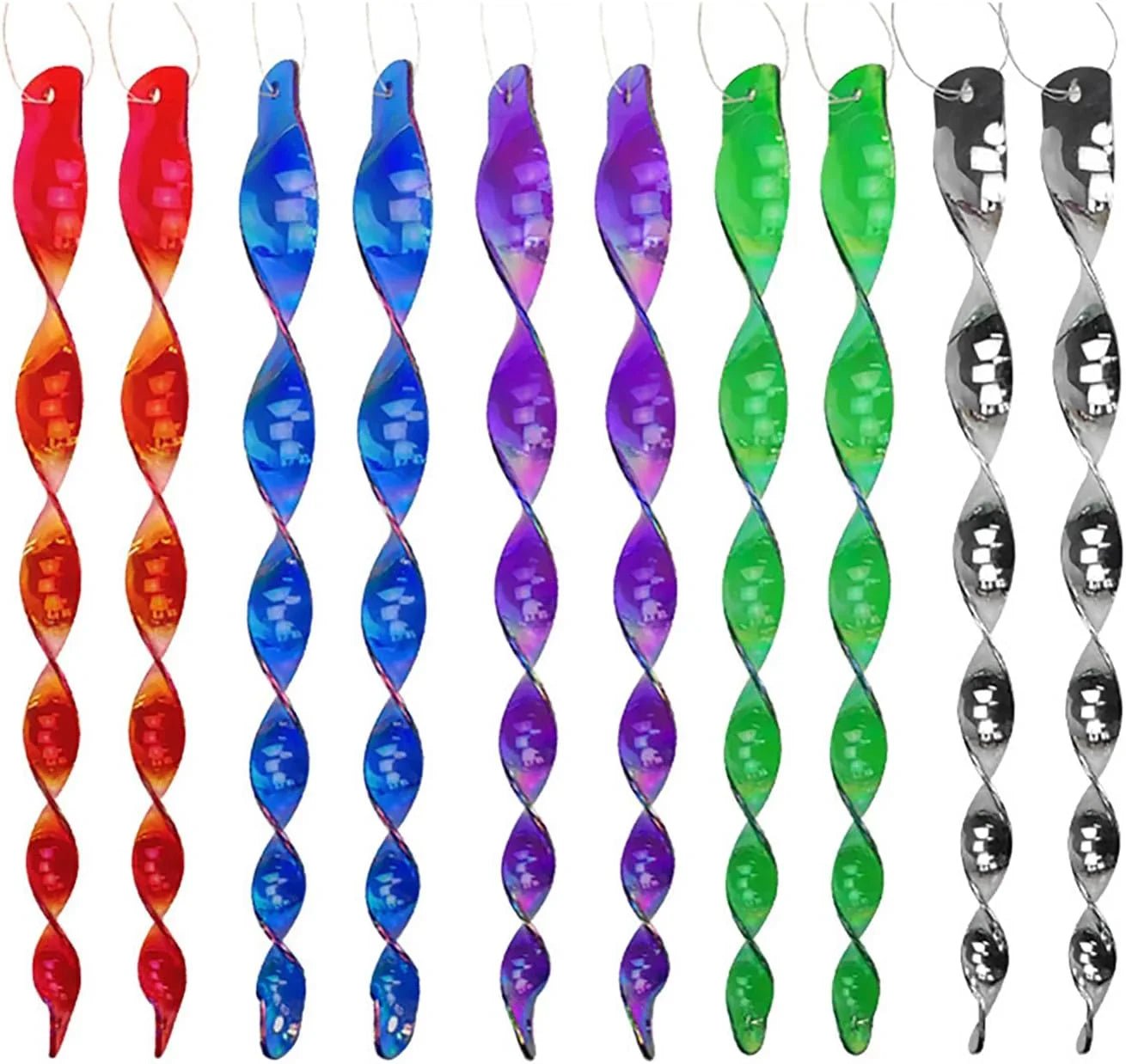 12インチ キツツキ忌避スティック 10セット 装飾スイベル抑止コントロール - パティオプールから鳥を遠ざける 反射ストリップは装飾として家で吊るします(10パック) - Yolerhome