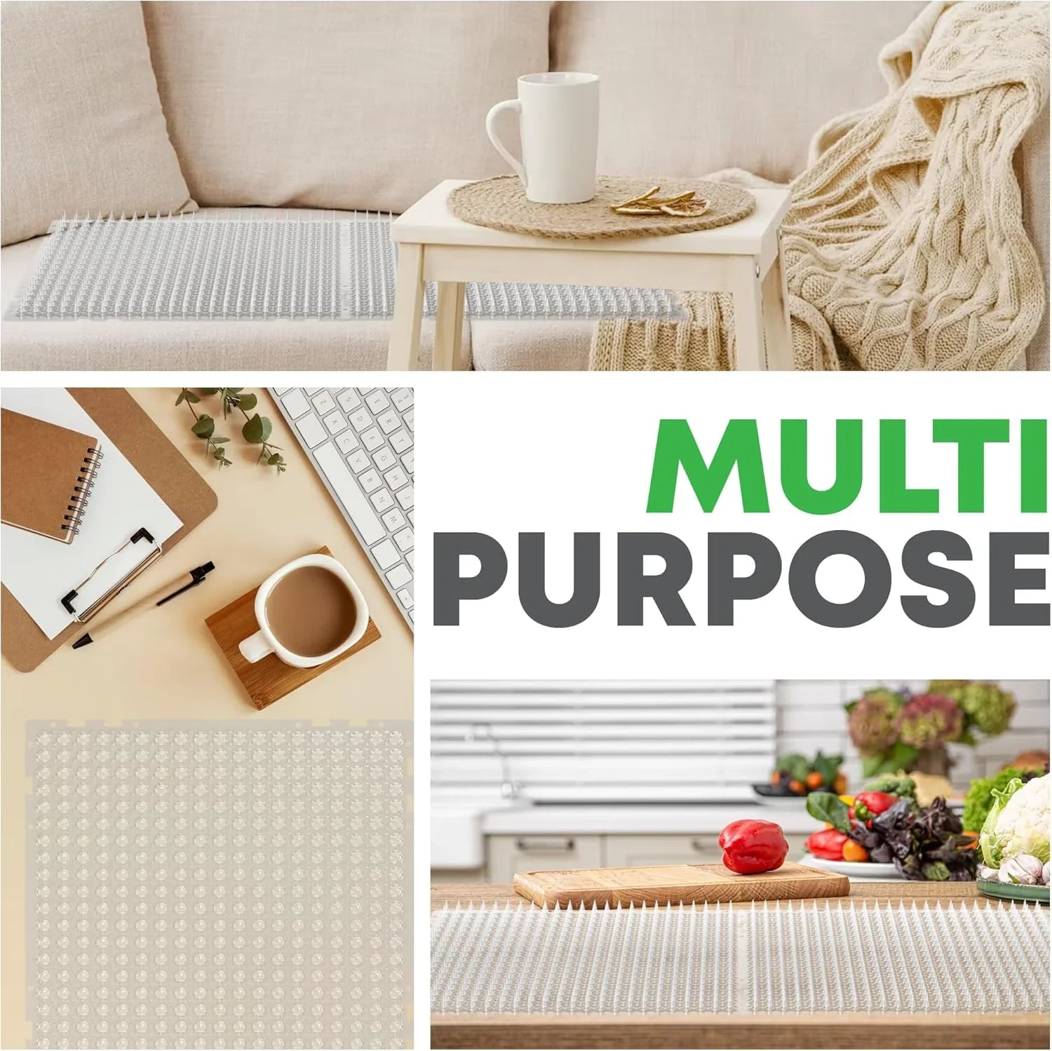 猫用スキャットマット 12枚パック - 16 x 13インチ 猫スパイクマット 1インチスパイク付き猫用トレーニングマットデバイスは、屋内外で猫や他の動物を阻止するのに最適なペットトレーニングマットデバイスです。 - Yolerhome