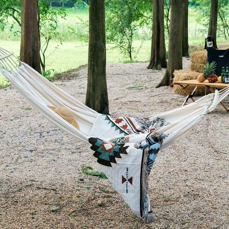 ハンモック 1￣2人用 耐荷重200kg 転倒防止仕様 木枠付き 吊り下げ式HM02 - Yolerhome