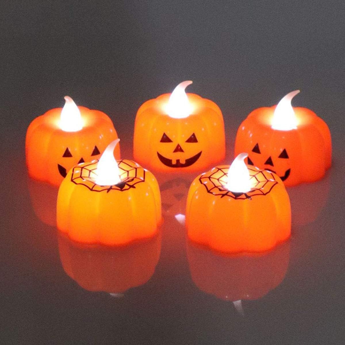 12個セット ハロウィン 飾り LED キャンドル ライト Halloween 装飾 かぼちゃ ろうそく 電飾 イルミネーション 飾り付け キャンドルライト - Yolerhome