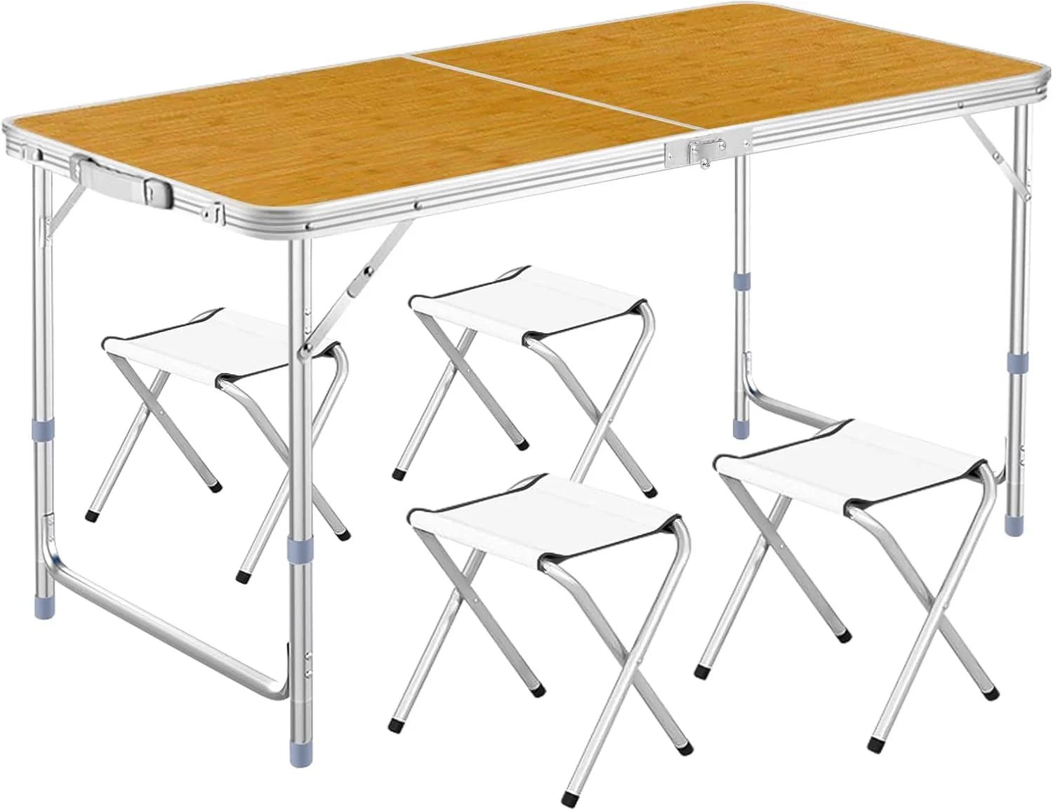 アウトドア 折りたたみ テーブル 120cm 高さ3段階調整可能 自由に高さ調整可能ピクニック レジャー キャンプ用 折畳み コンパクト 収納 簡単組立 - Yolerhome