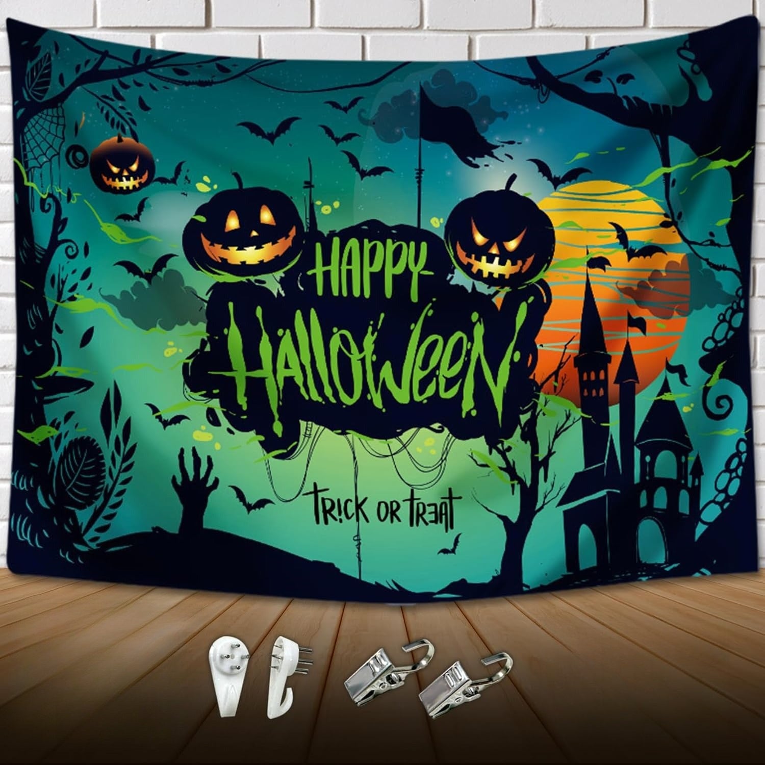 ハロウィン 特大 タペストリー 130cm×150cm 壁掛け ハロウィン用 大判 飾り付け SNS 動画の背景に 飾り おしゃれ 部屋 壁飾り 布ポスター 撮影背景 背景布 パーティー 寝室 装飾アートリ 装飾品 室内 パーティ 装飾布 かぼちゃ 装飾 halloween 布製 タオル マット かざりつけ パーテイー飾り ハロウィンイベント - Yolerhome