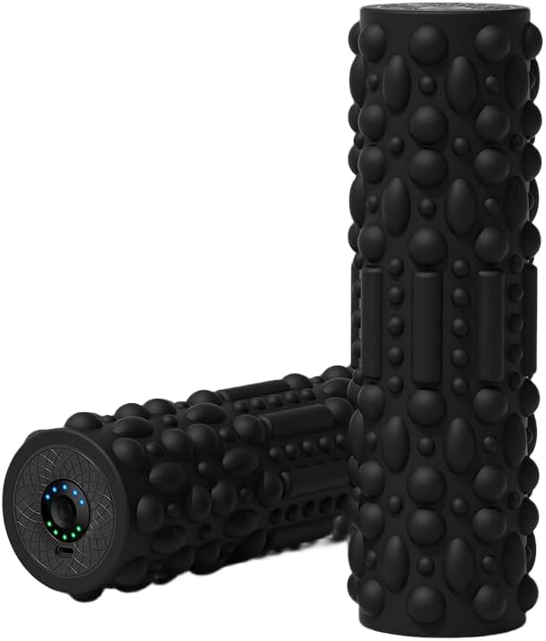 電動フォームローラー 強い振動 振動 マッサージポール ローラー 電動式筋膜リスフォームローラー 電動マッサージ ストレッチローラー トレーニング 持ち運びラクラク 170kgまで対応 電動式 5段階調整強度 健康器具 筋膜 ストレッチ器具 - Yolerhome