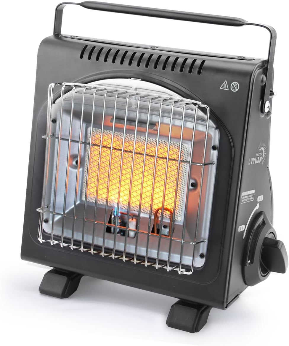 カセットガスストーブ ガスヒーター電源不要！1.7KW【速暖・持ち運び簡単】 暖房 ポータブルヒーター アウトドア 防災グッズ 暖房機 暖炉 防災・釣り・キャンプや旅行などにも 自動消火装置 - Yolerhome