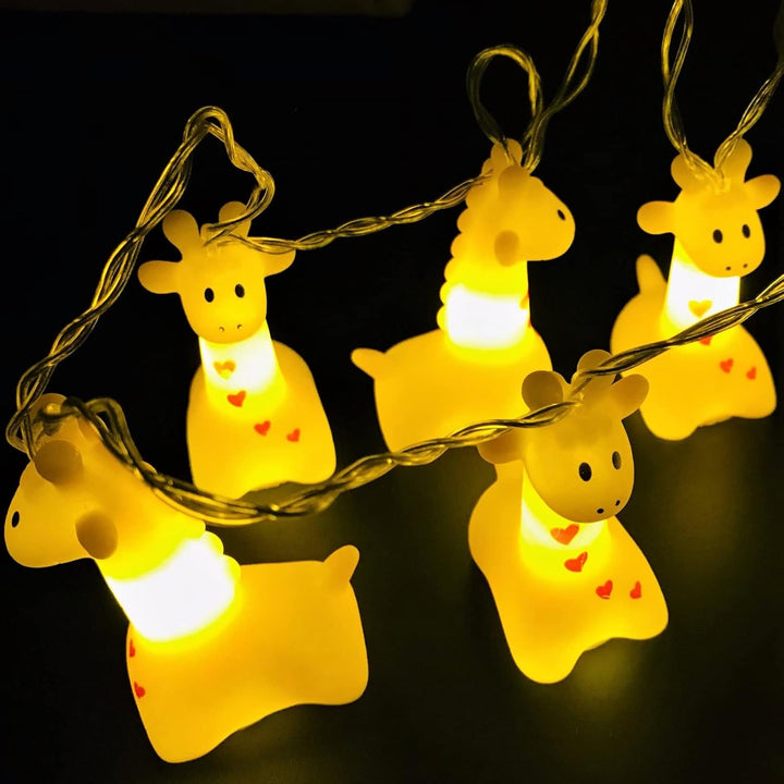 1.8 M 電池式 10球 かわいい 動物 麒麟 ランプストリング LED 屋内 屋外 ドレープライト ハロウィン クリスマス 感謝祭 ホームパーティー 子供の寝室装飾灯 - Yolerhome