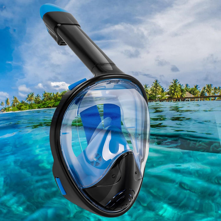 シュノーケルマスク ダイビングマスク シュノーケリングフルフェイス型 曇り止め 水漏れ防止 180度超広角 GoPro取付可能 ストラップ調節可能 自由に呼吸可能 男女兼用 ジュニア用 大人用 初心者 海 夏 - Yolerhome