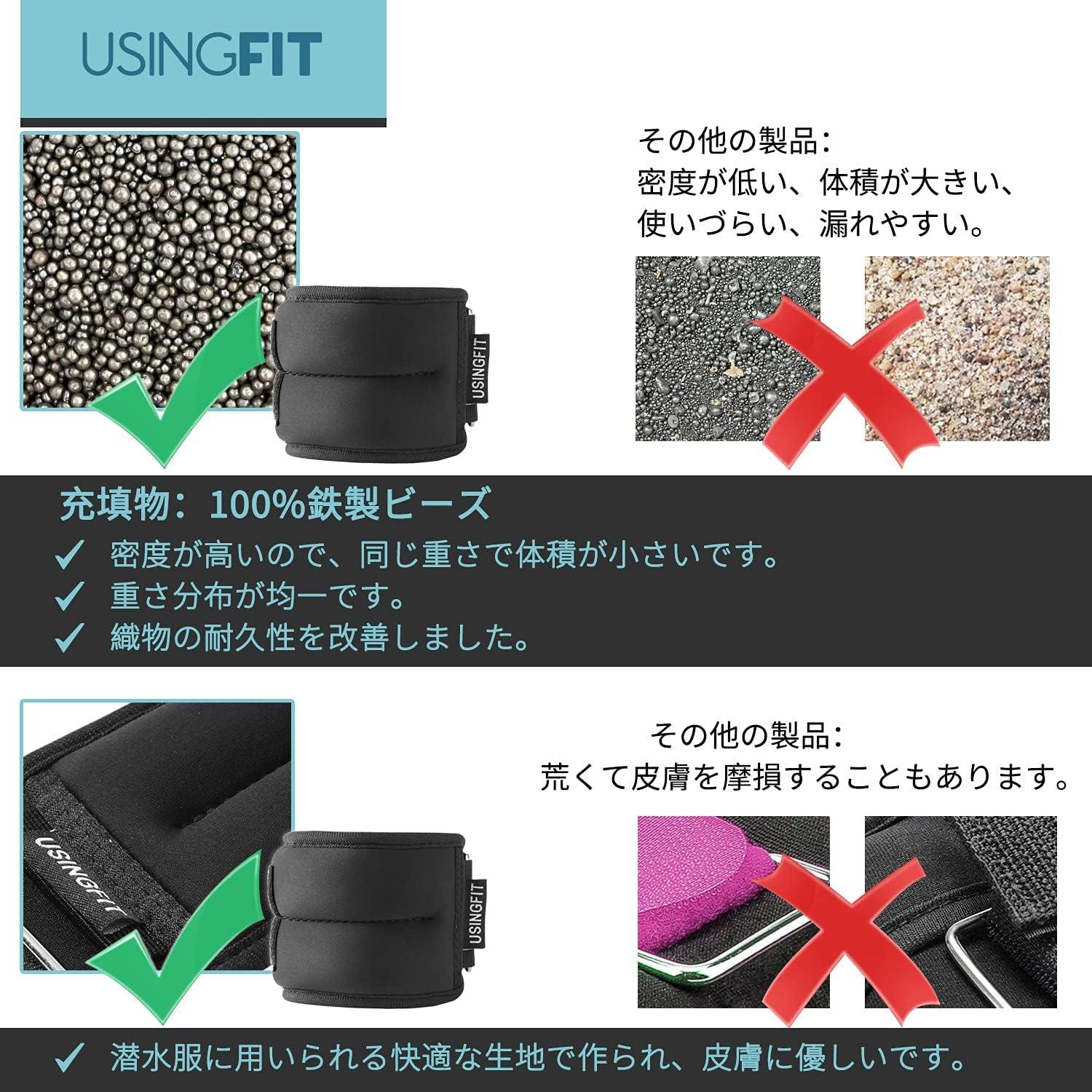 アンクルウェイト 足首 手首 重り おもり 筋トレ ウェイト リスト 2 * 0.5Kg / 2 * 1Kg / 2 * 1.5Kg / 2 * 2Kg 2個 四仕様 砂袋 トレーニング リストウエイト パワーリスト アンクル 男性 女性 子供 ハンドウエイト パワーアンクル - Yolerhome