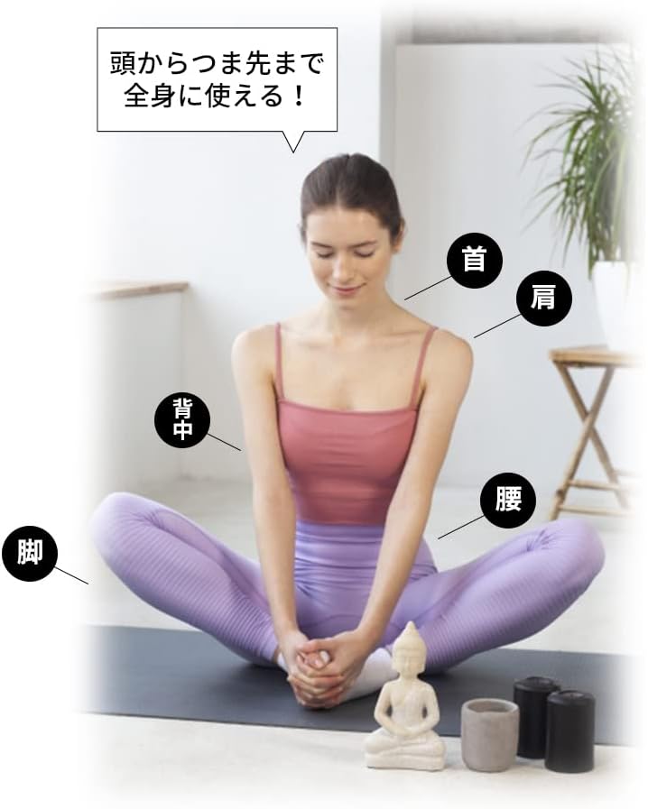 【大・小2個セット】フォームローラー 筋膜リリース マッサージローラー ヨガポール ヨガ ストレッチ トレーニング リラックス マーブルピンク 自宅ジム 体幹 トレーニング 筋肉ケア ダイエット 健康維持 - Yolerhome