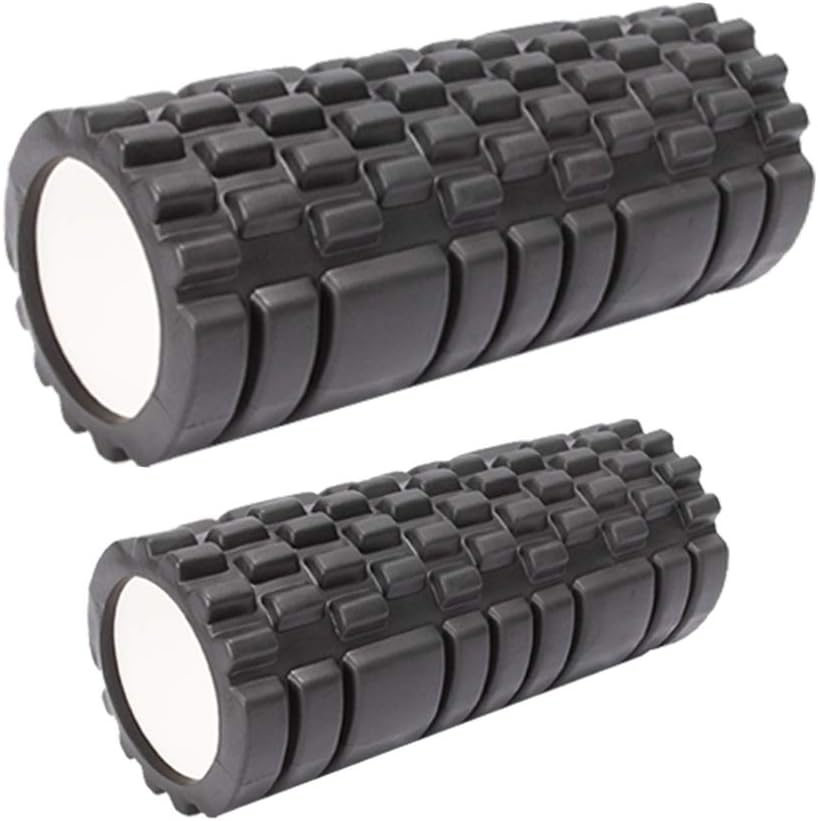 【大・小2個セット】フォームローラー 筋膜リリース マッサージローラー ヨガポール ヨガ ストレッチ トレーニング リラックス マーブルピンク 自宅ジム 体幹 トレーニング 筋肉ケア ダイエット 健康維持 - Yolerhome