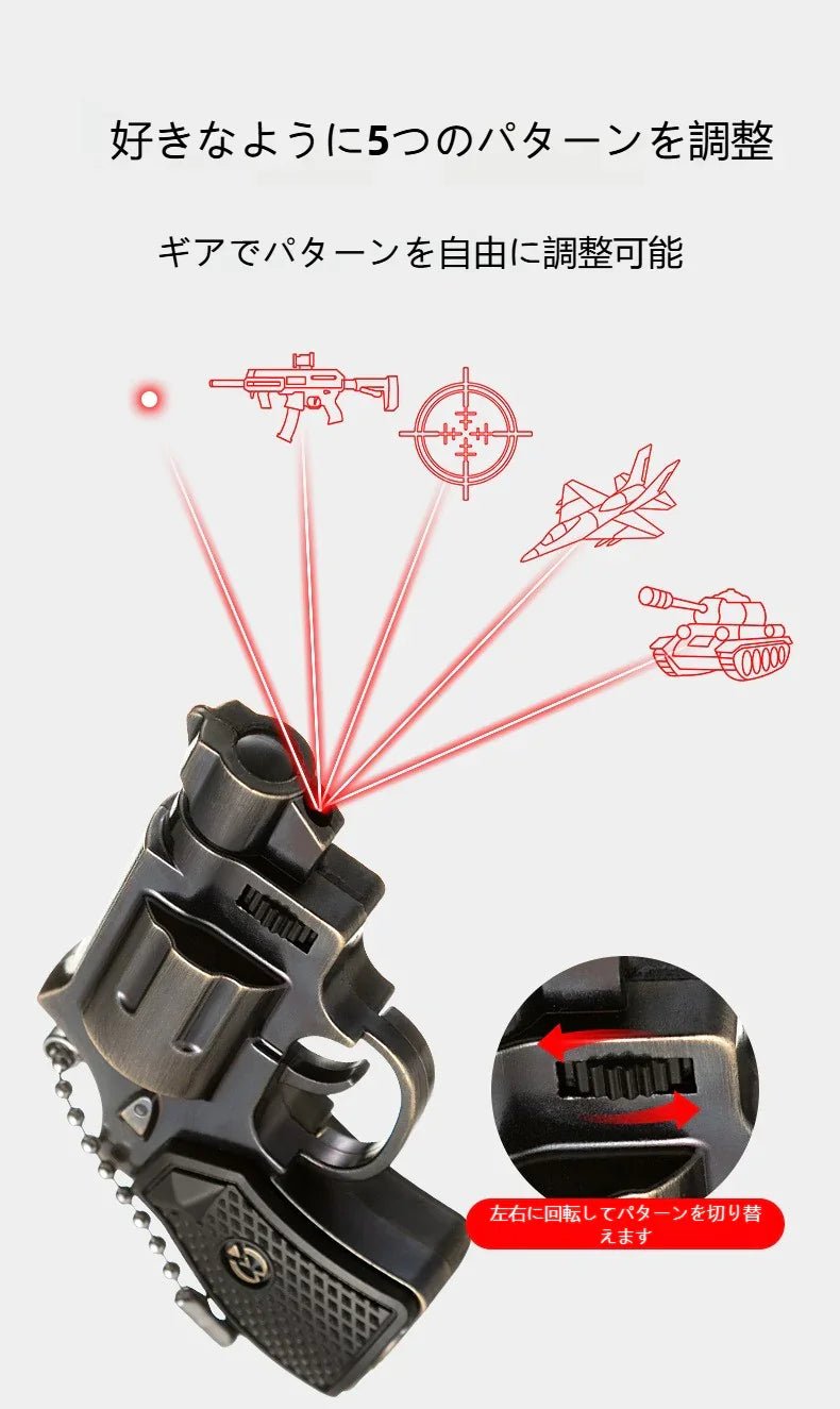 2 - in - 1ピストルおもちゃ懐中電灯レーザー赤外線白色光照明キーホルダーランプ文房具店人気のおもちゃ - Yolerhome