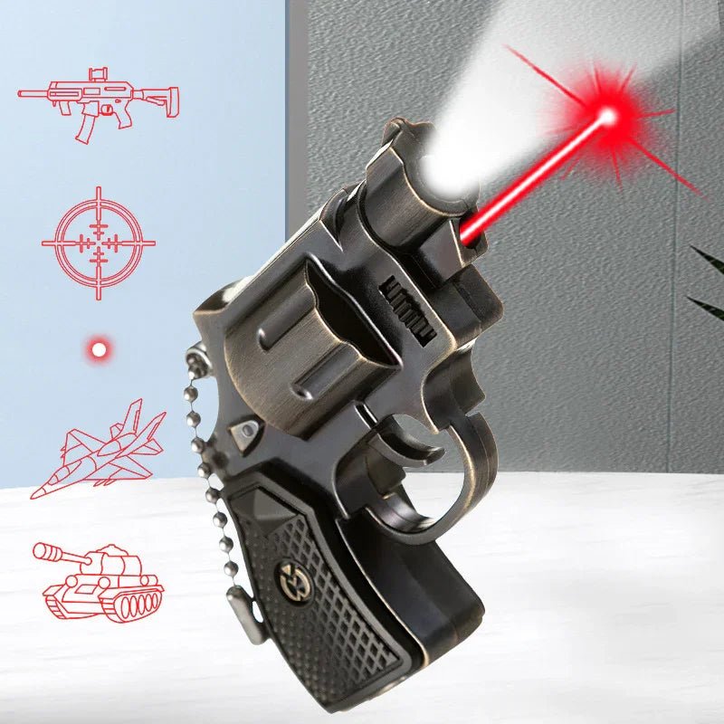 2 - in - 1ピストルおもちゃ懐中電灯レーザー赤外線白色光照明キーホルダーランプ文房具店人気のおもちゃ - Yolerhome