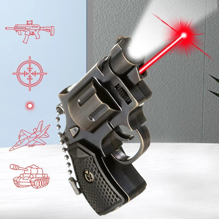2 - in - 1ピストルおもちゃ懐中電灯レーザー赤外線白色光照明キーホルダーランプ文房具店人気のおもちゃ - Yolerhome