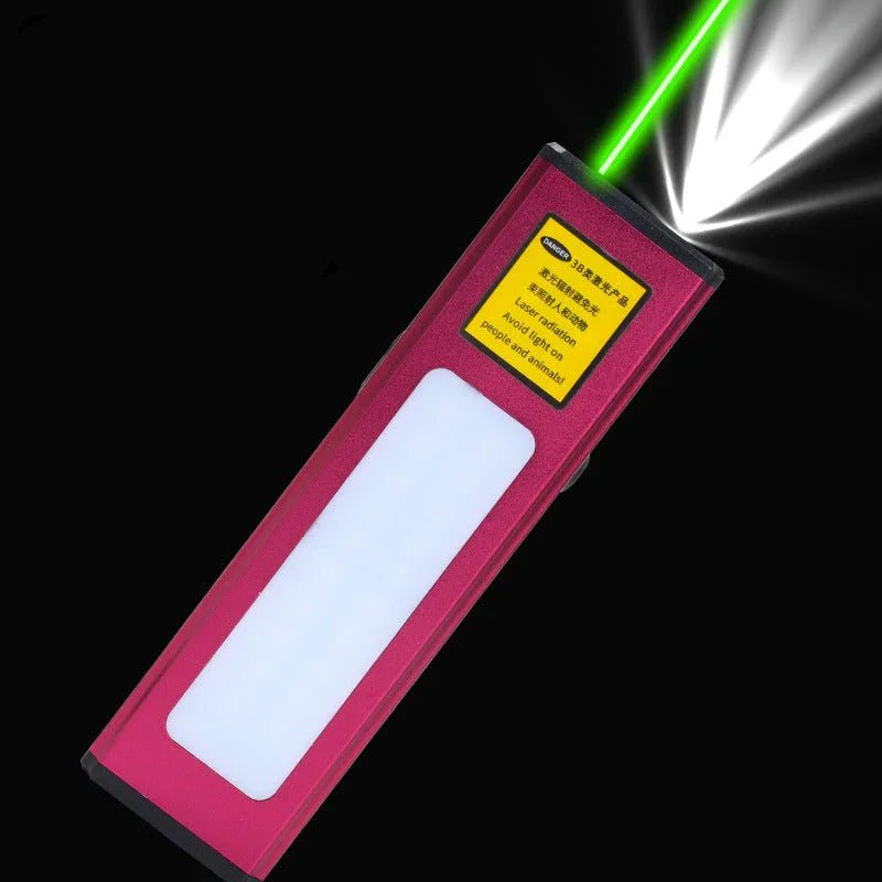 レーザー懐中電灯2 - in - 1強力なLEDライトレーザー長距離USB充電サンドテーブルインジケーターランプ教鞭レーザーペン - Yolerhome