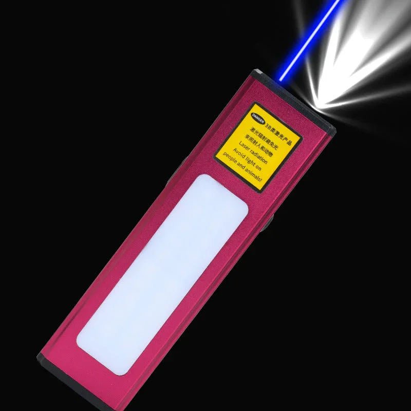 レーザー懐中電灯2 - in - 1強力なLEDライトレーザー長距離USB充電サンドテーブルインジケーターランプ教鞭レーザーペン - Yolerhome