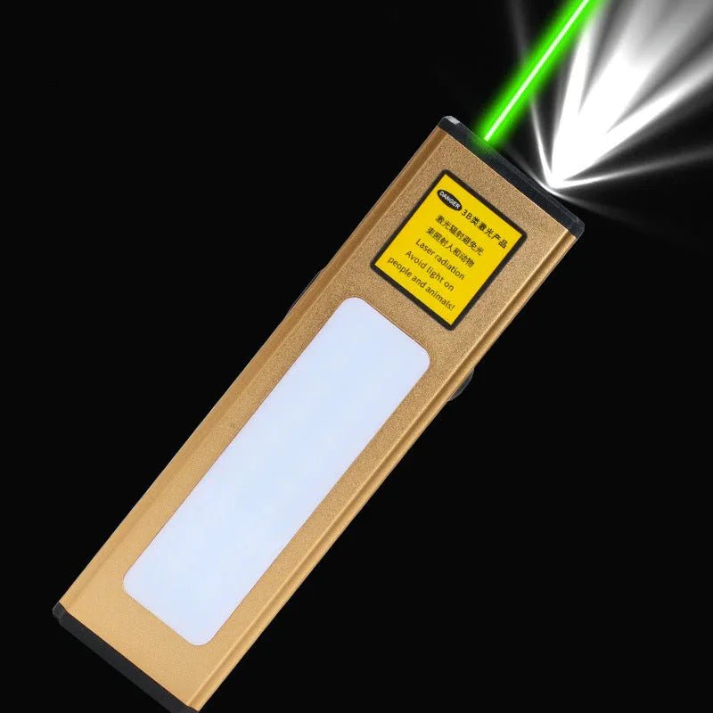 レーザー懐中電灯2 - in - 1強力なLEDライトレーザー長距離USB充電サンドテーブルインジケーターランプ教鞭レーザーペン - Yolerhome