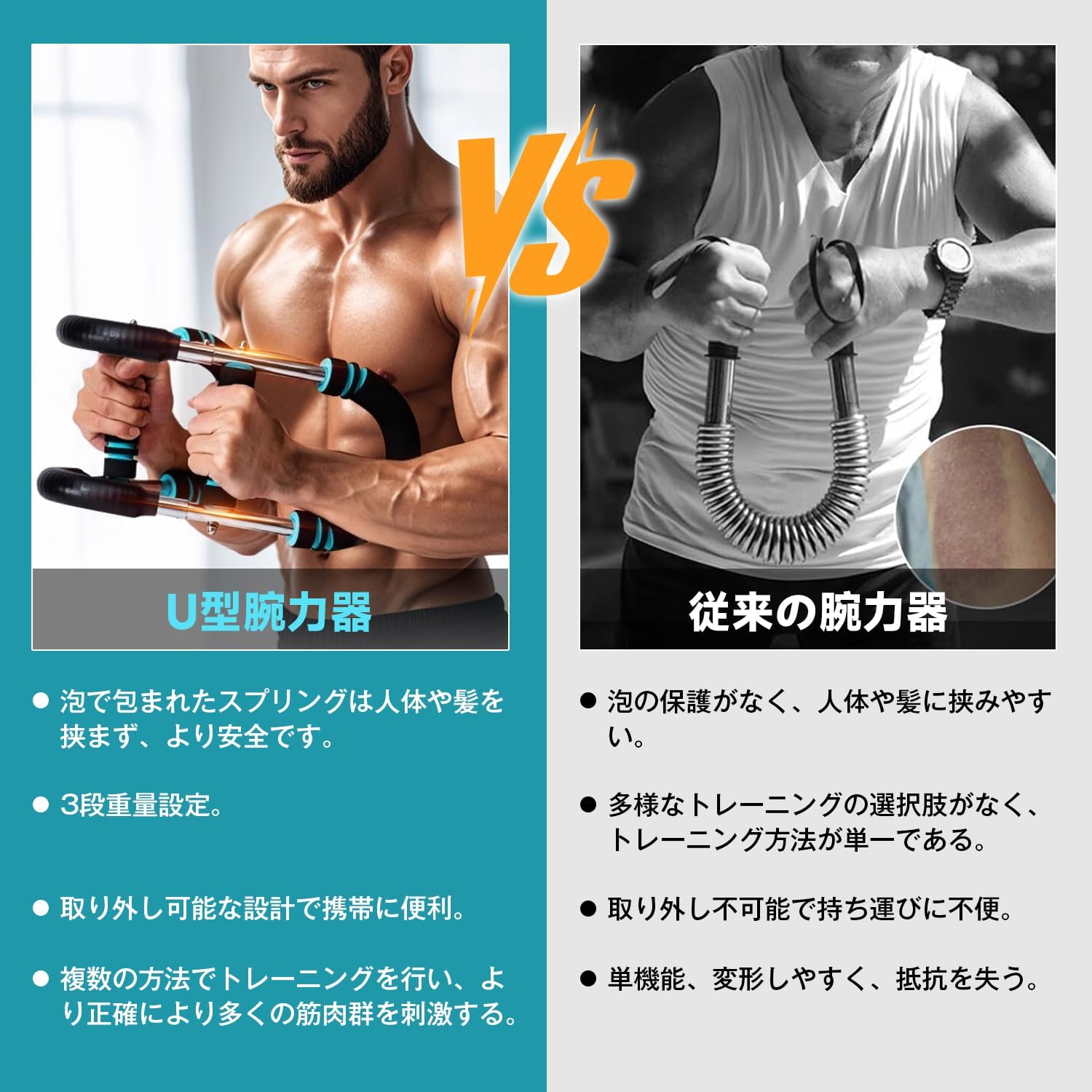 【新昇級版モデル 】筋トレ アームバー エキスパンダー 大胸筋トレーニング器具 握力 リスト アームレスリング器具 筋トレグッズ 腕強化 上半身の筋トレ器具 大胸筋 調節可能バネフィットネス 腹筋 上腕二頭筋 広背筋 筋トレ 20 - 50kg調整可能 上級者向け - Yolerhome