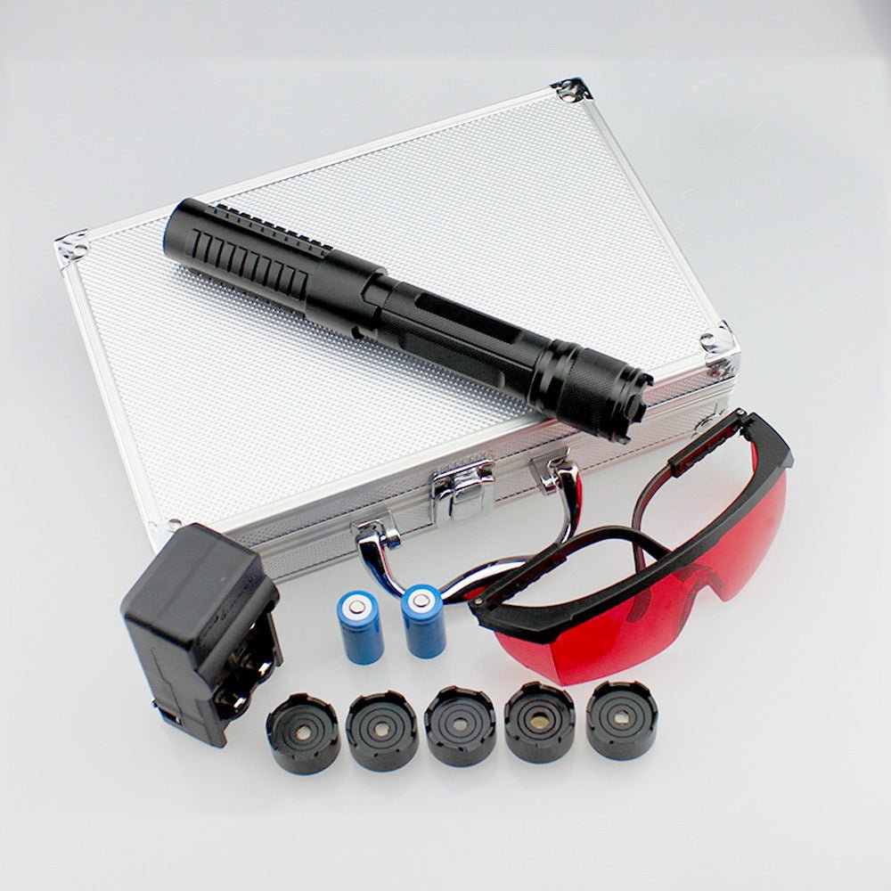 200mW 488nm 青色レーザーポインター 教学用 プレゼン用 指示棒 懐中電灯型 高輝度レーザー クラス3B 可視光線 青光 コンパクト 軽量 USB充電式 - Yolerhome