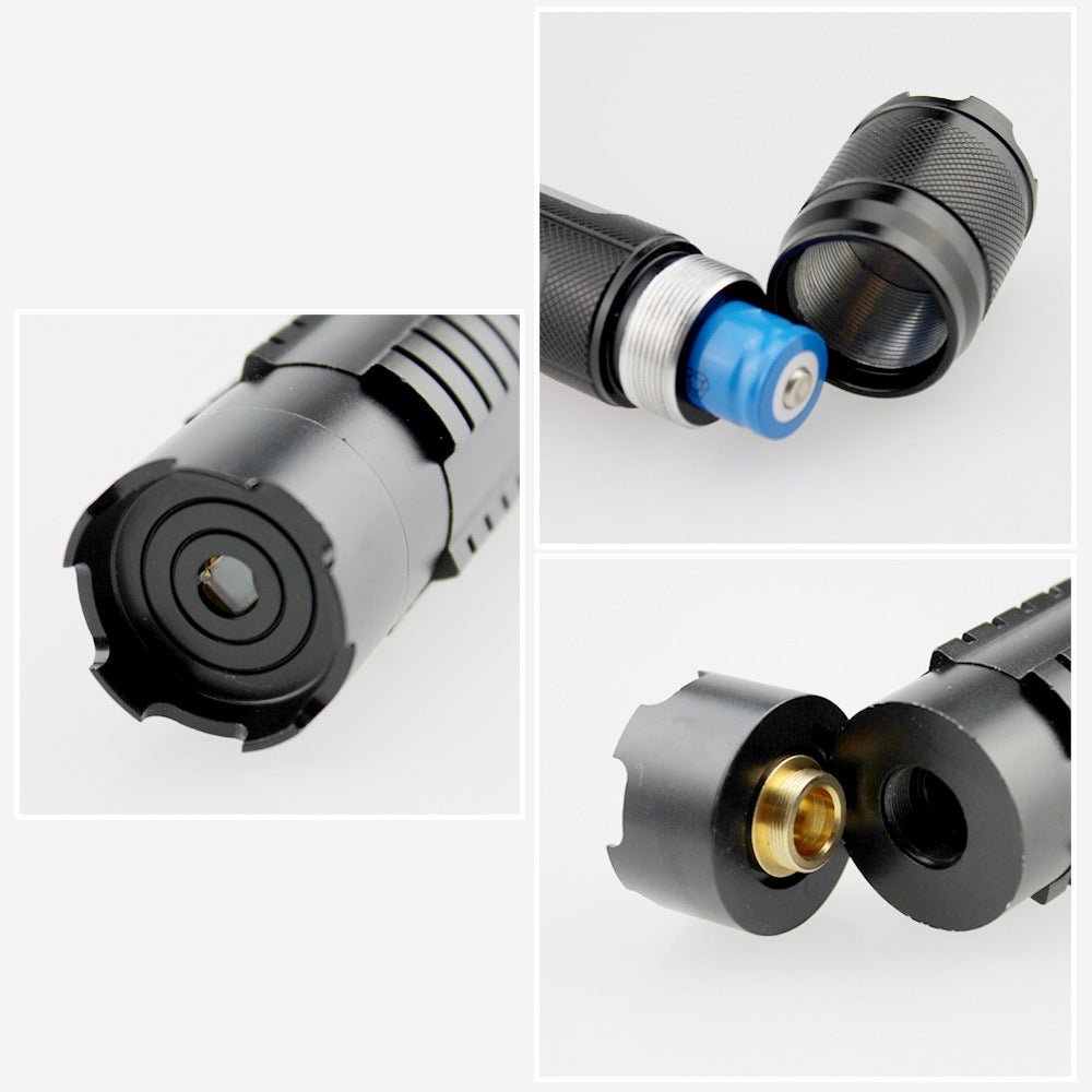 200mW 488nm 青色レーザーポインター 教学用 プレゼン用 指示棒 懐中電灯型 高輝度レーザー クラス3B 可視光線 青光 コンパクト 軽量 USB充電式 - Yolerhome