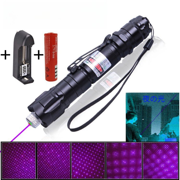 レーザーポインター 200mw紫色レーザー405nm レーザーポインター たくさん 遊び方 使用寿命8000時間以上 持ち運びに便利 全品送料無料 高評価 最低価格 - Yolerhome