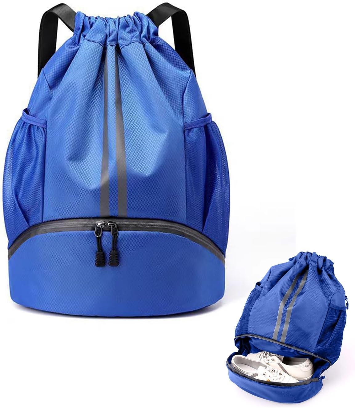 【2025新登場&水泳バッグ】プールバッグ 女の子 男の子 小学生 プールバック 防水 軽量 大人 アウトドア 乾湿分離 大容量 巾着袋 リュック ナップサック 男女兼用 水泳 運動 部活動 旅行 修学 ビーチ遊び シンプル 左右にメッシュポケット付き - Yolerhome