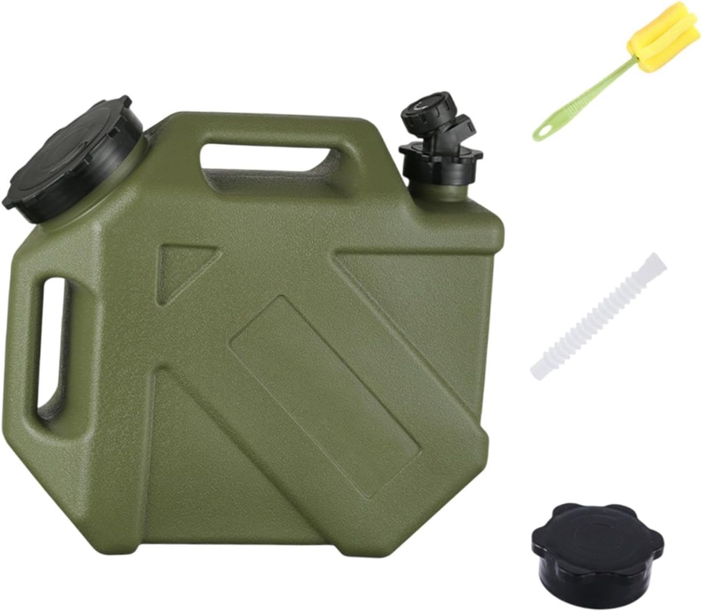 【2025年新アップグレード】ウォーターコンテナ、ウォーターキャリア 蛇口付き ドリンクコンテナ ネジ蓋付き ウォータージャグ ウォーターバケツ サバイバルキャンプ 釣り用 (緑, 35cmx14cmx32cm 10L) - Yolerhome
