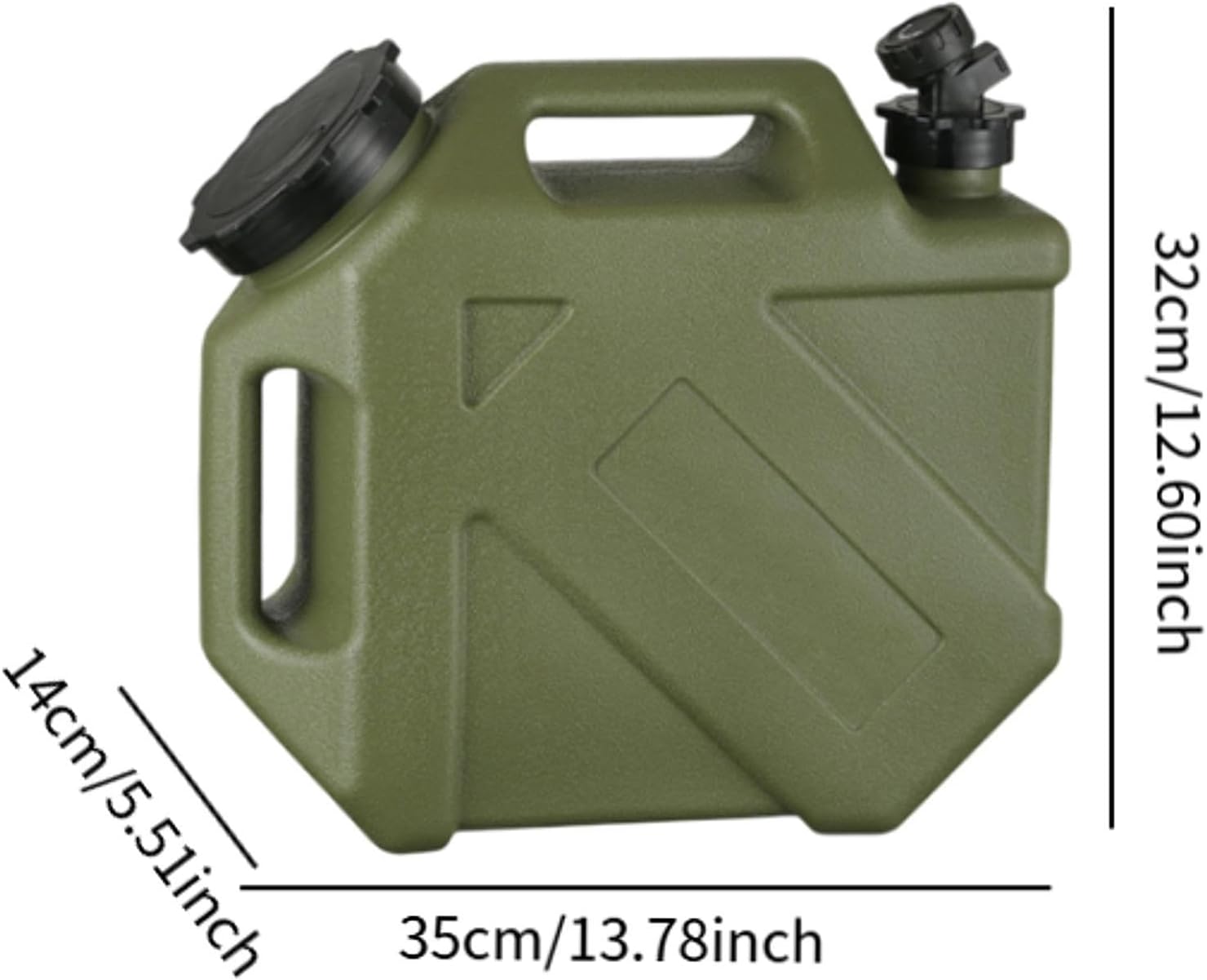 【2025年新アップグレード】ウォーターコンテナ、ウォーターキャリア 蛇口付き ドリンクコンテナ ネジ蓋付き ウォータージャグ ウォーターバケツ サバイバルキャンプ 釣り用 (緑, 35cmx14cmx32cm 10L) - Yolerhome