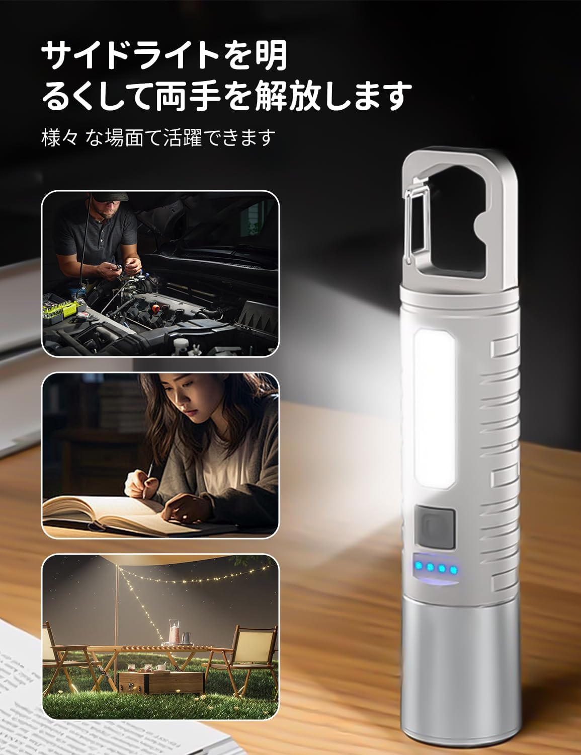 【2025 最新の進化】懐中電灯 強力 ledライト 高輝度 高級XPEライト 広角180度COB作業灯 ズーム調節 4モ - ド調光 大容量電池 Type - C充電式 防滴 軽量 尾にフックが付い 携帯便利 （作業 夜釣り 登山 屋外 避難 停電 防災) 手电筒 手电筒 手电筒 手电筒 - Yolerhome