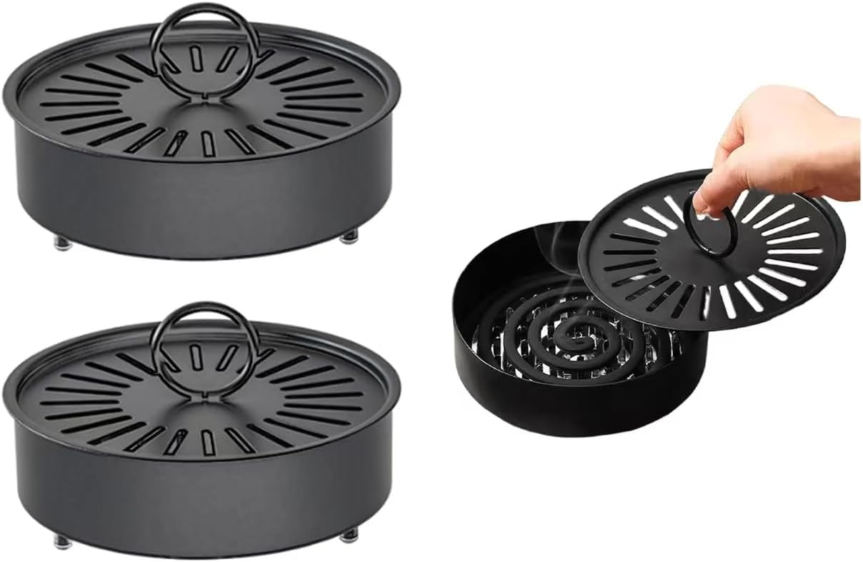 【2025年春のNEWスタイル】蚊取り線香 ホルダー 香取線香ホルダー 蚊遣り スチール製 蚊取り線香入れ キャンプ 蚊遣器 蚊取り 蓋付き 滑り止め おしゃれ 蚊取り線香ホルダー 安全防火 室内 室外 庭仕事 アウトドアにも適用 持ち運び便利 蚊遣り箱 - Yolerhome