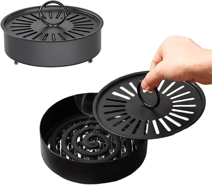 【2025年春のNEWスタイル】蚊取り線香 ホルダー 香取線香ホルダー 蚊遣り スチール製 蚊取り線香入れ キャンプ 蚊遣器 蚊取り 蓋付き 滑り止め おしゃれ 蚊取り線香ホルダー 安全防火 室内 室外 庭仕事 アウトドアにも適用 持ち運び便利 蚊遣り箱 - Yolerhome