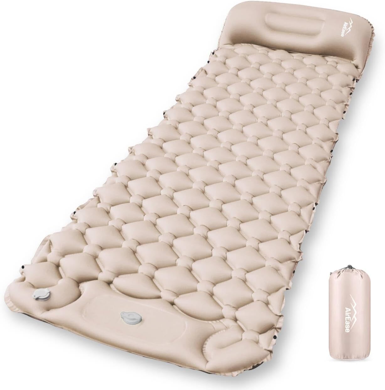 エアーマット キャンプ【2025NEWモデル･.25秒膨らむ･10CM厚さ】 足踏み式 R値4.0 厚手 枕付き 車中泊 防災 超軽量 コンパクト 防水 寝袋 持ち運び便利 簡単収納 災害マット 登山 キャンプ用品 テント 収納袋付き - Yolerhome