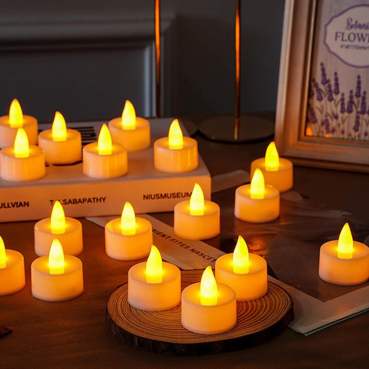 24個 LEDキャンドルライト クリスマス飾り ハロウィン 癒しの灯り 暖色 無香料 火を使わない ナイトライト 安眠 おしゃれ 乙女心 人気 写真摄影 誕生日 纪念日 パーティー プロポーズ プレゼント 電池付き - Yolerhome