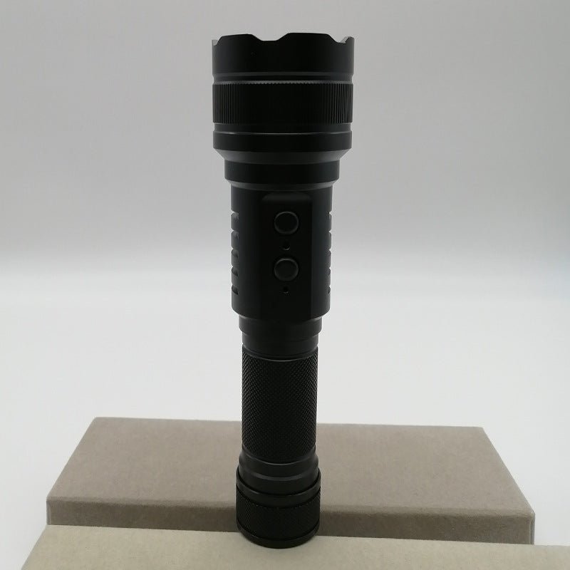 望遠2色レーザー懐中電灯屋外サーチライト夜釣り行働懐中電灯アルミニウム合金白光懐中電灯4ギアLED光持続的に充電することができます循環 - Yolerhome