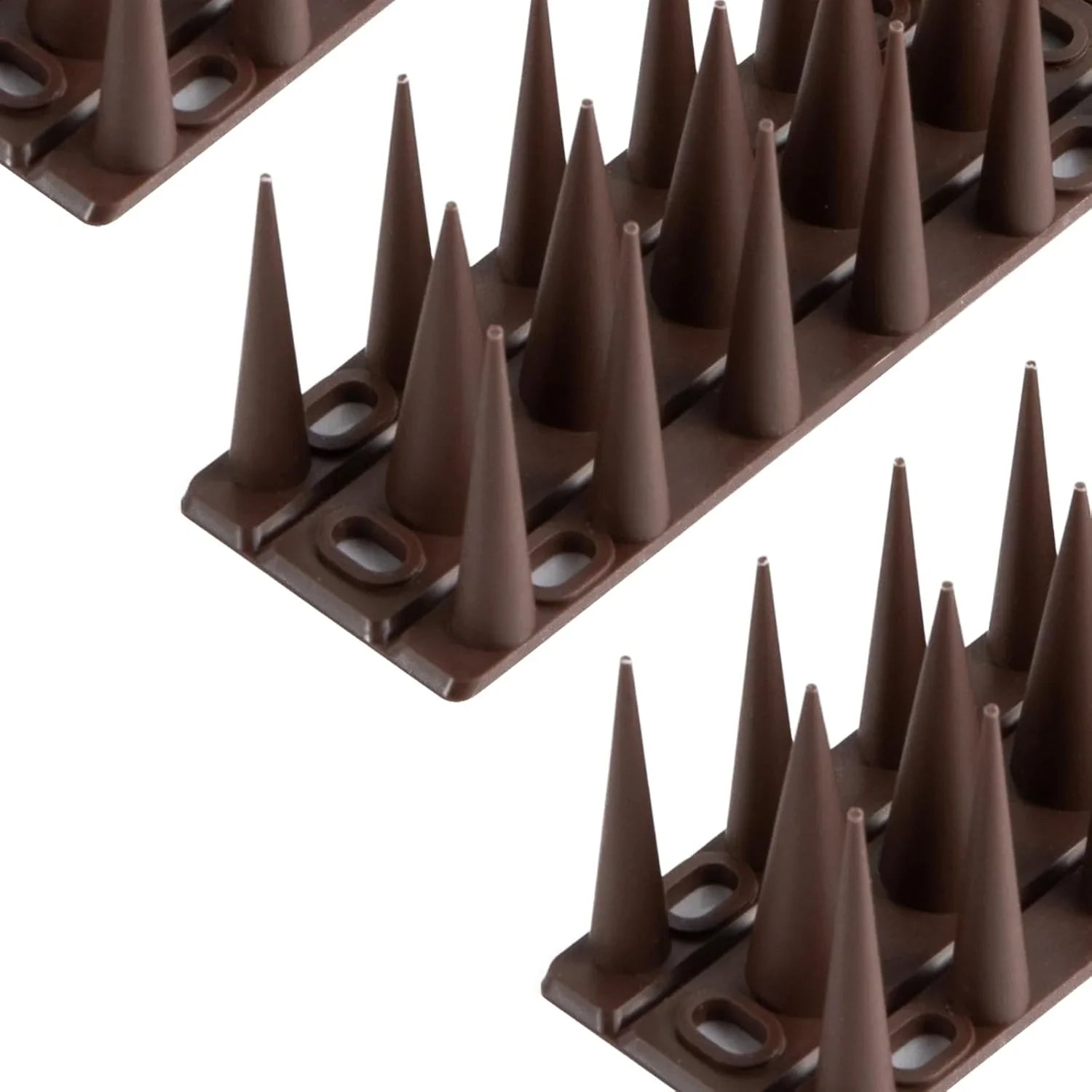 鳩よけ 鳥よけ 全長2.56m 自由カット 高3.6cm 鳥よけグッズ 針が密集するとりよけグッズ とげ高仕様 景観を損なわずフン害防止・ベランダ・屋上・庭栅用防鳥対策品 32cm×8本入り ブラウン - Yolerhome