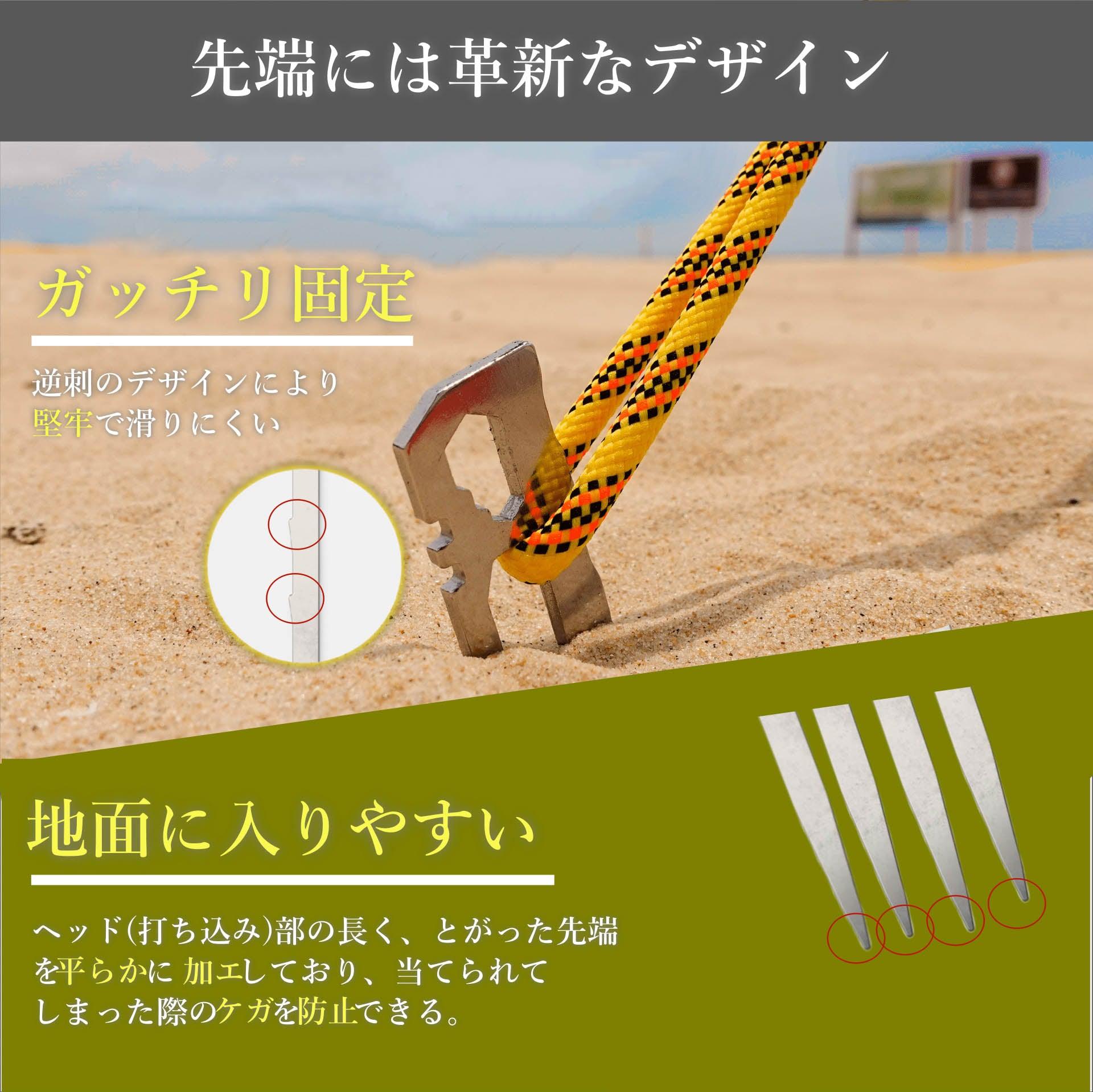 ペグ テントペグ 28cm ステンレス鋼420 鍛造ペグ 一体化 軽量 U字型 高強度G - n6 - Yolerhome