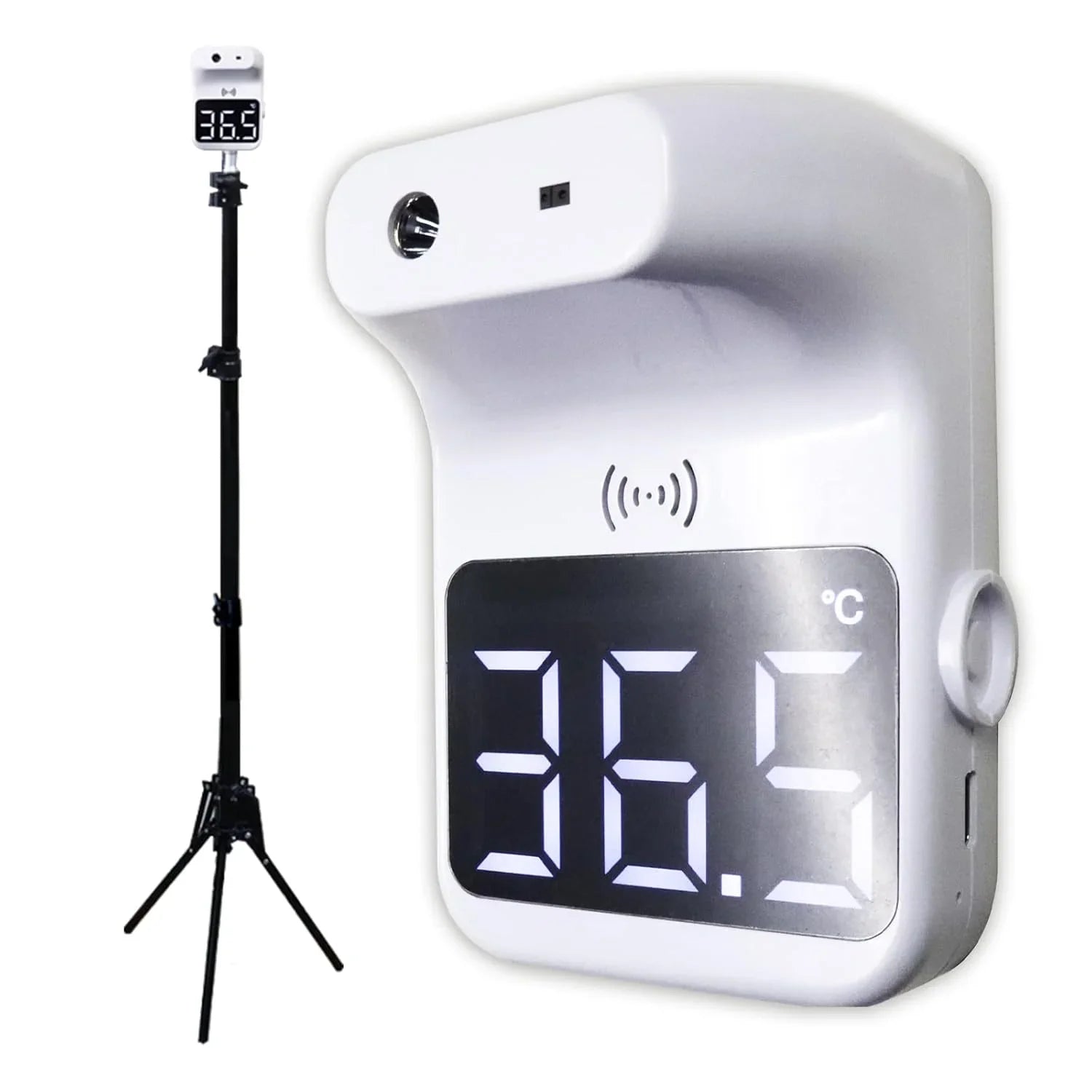 [吉田産業] 2in1三脚付き自動温度測定器コンパクトスリムミニタイプ日本語パッケージ壁掛け式三脚アジャスター付き折りたたみ式店頭店舗入口用飲食店業務用玄関スーパーデパートホテル学校職場会社オフィス - Yolerhome