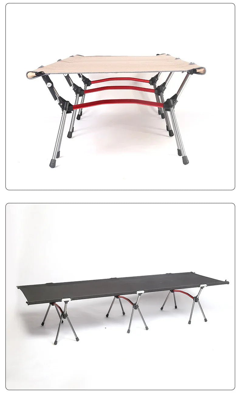 ベッドキャンプコット折りたたみ式2WAYS高低兼用簡易ベッド超軽量持ち運びやすいアウトドアベッド野外用釣りキャンプ高み17 - 38CM耐荷重150kg - Yolerhome